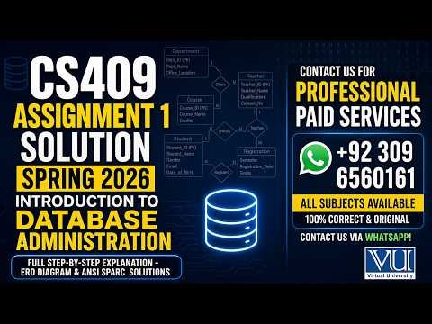 CS409 Assignment 1 Solution Spring 2026 | 100% Correct by Vu Bright Sparks