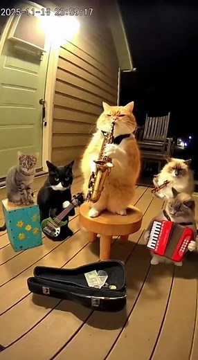 Gatos Músicos Interrumpidos: ¡Raúl, Ya Basta! No Es Hora de Cumbia 😂 #GatosMúsicos #GatoCumbiero #CumbiaLatina #GatoViral #FunnyCats #HumorLatino #RisaAsegurada #AnimalesDivertidos #CineIA #VideoRealista #CortoViral #Viral2025 #MomentoÉpico #VideoViral #GatoTrompetista | Raigomaru IA