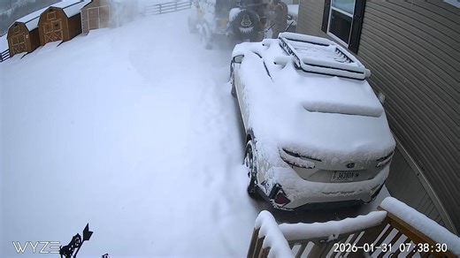 Using the gas powered assault leaf blower to clear off the jeep | Chris Fleming