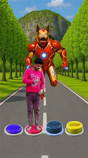 I Jump all color button to Cat, Dog, Elephant & Black Alien😃😁 #shorts #trending #funny