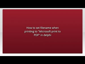 How to set filename when printing to "Microsoft print to PDF" in delphi