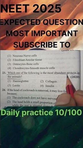 NEET 2025 EXPECTED QUESTIONS MOST IMPORTANT FOR BIOLOGY