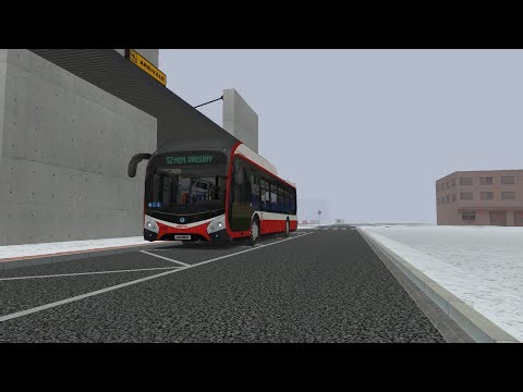Simt Simulator Škoda 32Tr SOR Ev.č 314 DPMOP na lince 12 Nemocníce Vřes. (nahrazen od linky 42 )