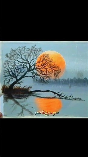 Easy Sunset Painting for Beginners #shorts #art #painting #viral