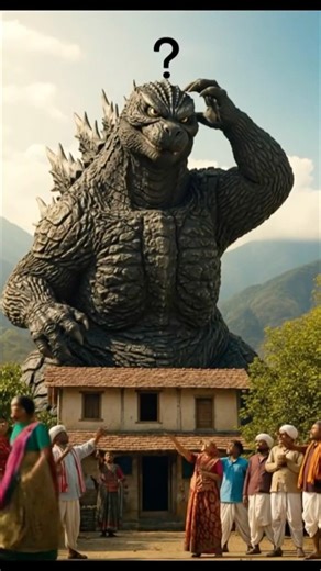 Godzilla randomly entered village 🦖😅 #viral#viralchallenge#ai#godzilla#kong #CoCoNooNs