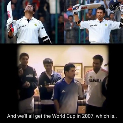 “He (Tendulkar) can’t bat”🤣~ Ganguly What a wholesome video from 2005, when Sachin Tendulkar broke Sunil Gavaskar’s record for the most Test hundreds.The celebration from Yuvraj, Sehwag, Dhoni, Kumble, Dravid and Dada 🎉🥂🥳🎁🍾🎈🎂