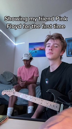 His reaction to pink floyd! #fyp #guitartok #trending | pink floyd