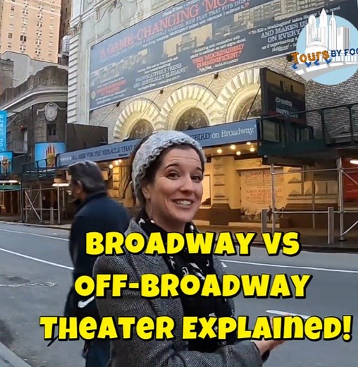 Ever wonder what makes a show Broadway and not just in New York? In this quick reel, we break down the difference between Broadway, Off-Broadway, and Off-Off-Broadway based on theater size, union contracts, and more. 🎭 Whether you're a theater lover or a first-time visitor, you'll never look at NYC stages the same again! #broadway #nychistory #nyc | Tours by Foot - New York City