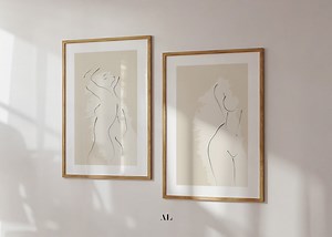Set of 2 Women, Female Sketch, Female Body Wall Art, Minimal Woman Print, Female Line Drawing - Etsy