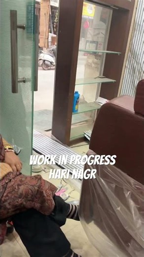 Pvc fluted panel work💇‍♀️#homedecor #pvcpanelinstallation #saloon #trending #shorts #videoshoot