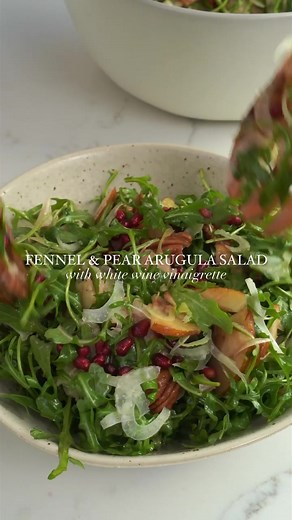 Fennel and Pear Arugula Salad with White Wine Vinaigrette