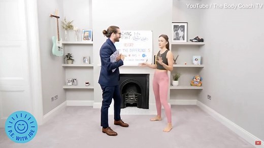 Joe Wicks enlists wife to help morning workout after hospital trip