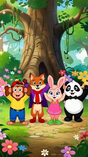 Monkey, Fox, Rabbit & Panda Dance Together | Cutest Animal Dance Party! #funny #babytoons #cartoon