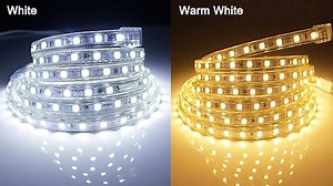 LED Band mit schalter und stecker 5 meter, LED Strip Wasserdicht IP65, LED Lichtband 230V LED Streifen, 5M, Weiß