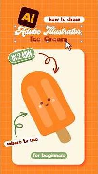 How to draw an Ice Cream in Adobe Illustrator + where to use that design #graphicdesigner