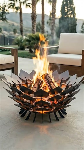 Open Leaves Scales Fire Pit (28") | CNC Fire Pit DXF & SVG Files for Metal Art 🔥