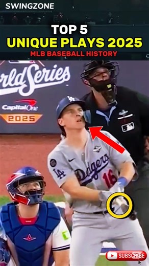 Top 5 unique plays 2025 in MLB baseball history#MLB #UniquePlays #MLB2025 #BaseballHighlight