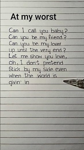 can i call you baby lyrics #atmyworst #lyrics