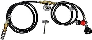 Stanbroil Fire Pit Installation Hose with 1/2" Chrome Key Valve for Propane Gas Connection, 150K BTU Max