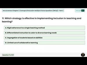 Inclusiveness Chapter 2: Concept of Inclusion | MCQs Quiz Part 3 🤔