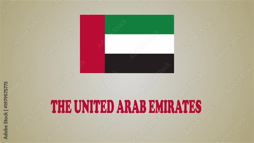 Dubai and the United Arab Emirates map, flag and location. Footage animation for education, geography, politic, business, economy, traveling and lifestyle theme.