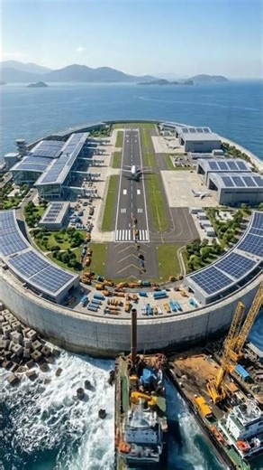 Epic Time-Lapse: Building a Massive Floating Airport Over the Ocean! Cinematic Mega-Project Journey