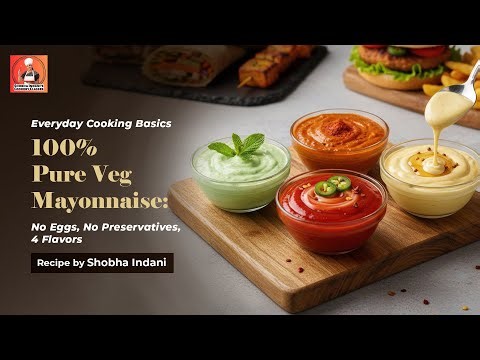 Homemade Eggless 🥚❌ Veg Mayonnaise in 5 Minute | 4 Restaurant-Style 🍽️ Flavors 😋