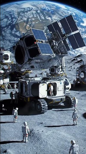 #Lunar Moon Base Construction #Astronauts and Heavy Machines#ai