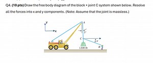 Draw the free body diagram of the block   joint C system shown ... | Filo