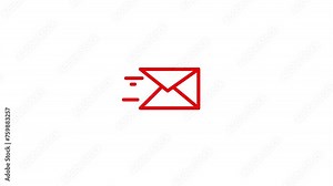 Send Email icon animation on white background. Sending and Receive Message Concept