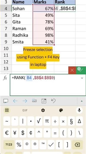 RANK Formula in Excel !!
