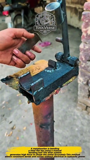 Bending Steel Flat Bars with a Manual Lever Tool | Precision Metal Fabrication Technique