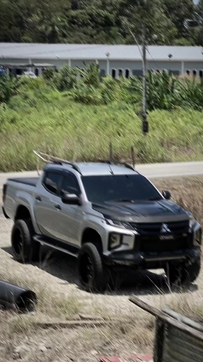 Sleek Gray Mitsubishi Pickup Truck Showcase