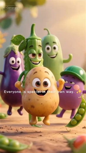 “The Brave Little Potato 🥔💚 | Cute Veggie Friendship Story”