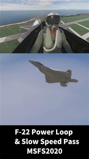 F-22 Raptor Thrust Vectoring Power Loop & Slow Speed Pass #msfs2020 #military #shorts