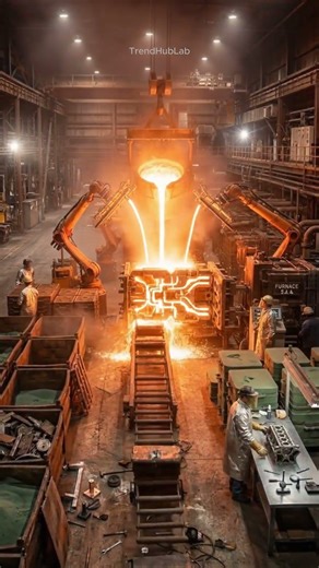 How Engine Blocks Are Made 🏭 From Liquid Metal to Engine Power #viralreels #ytshorts #engineblock