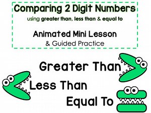 Comparing Two Digit Numbers Animated Mini Lesson and Guided Practice POWERPOINT