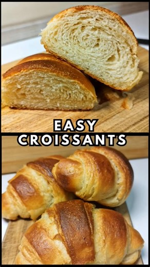 EASY CROISSANTS 🥐 My first time making #croissant any tips appreciated #recipe in description