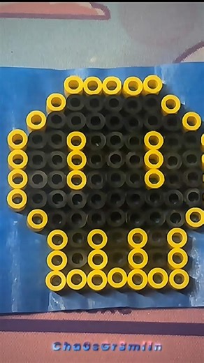 Murder Drones Logo Perler Bead Timelapse: Fuse Bead Pixel Art