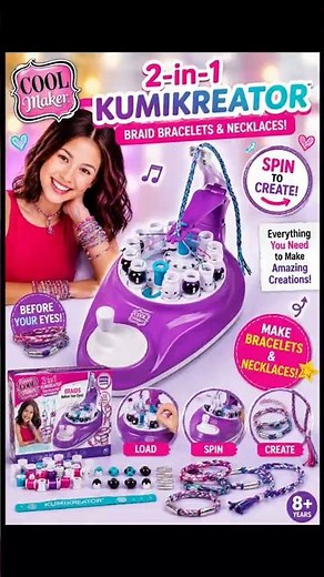 Cool Maker, 2-in-1 KumiKreator, Necklace and Friendship Bracelet Maker Activity Kit.