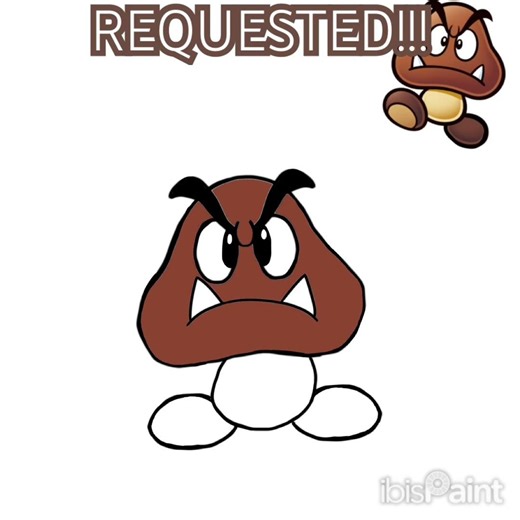 GOOMBA DRAWING!!! \\\\REQUESTED!! #mario #goomba #art