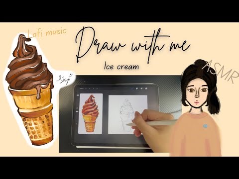 Draw with me, ice cream! #drawwithme #digitalart #icecream #asmr