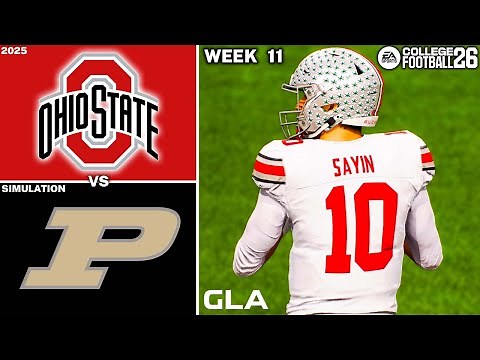 Ohio State vs. Purdue | Week 11 Simulation | CFB 26 PS5 Gameplay