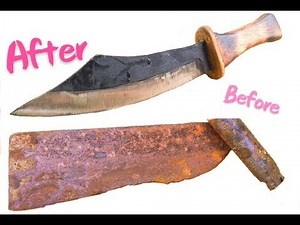 Restore rusted antique knives | Antique handmade knife restoration | Making sword tiny