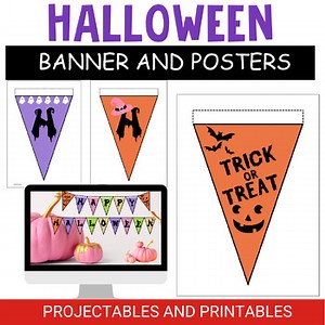 Printable Happy Halloween Banner and Posters | Classroom & Party Decor Pennants