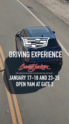 Want to fall in love with your next dream car? Come and enjoy the Cadillac Driving Experience at the 2026 Scottsdale Auction! Included with admission (a valid driver’s license is required). Open at 9 a.m. on Jan. 17–18 and Jan. 23–25. Purchase auction tickets: bit.ly/SD26FB-Tickets | Barrett-Jackson