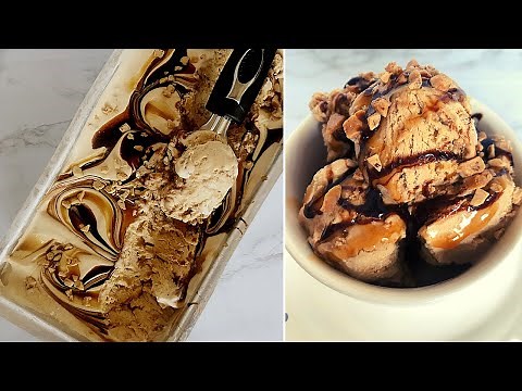 The BEST Homemade Coffee Toffee Ice Cream I No Eggs - No Ice Cream Machine