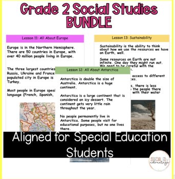 Modified Grade 2 Ontario Social Studies Bundle | Special Ed & ESL | Full Year