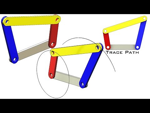 Mechanism 6 SolidWorks Tutorial : 4-bar linkage mechanism (with trace path)