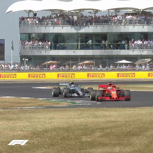 2018 British Grand Prix: Sebastian Vettel passes Valtteri Bottas